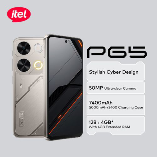 Image sur itel P65  - Ecran 6.6'' HD - 128 Go/4Go Ram + 4Go extensible - 13MP+IA /8MP - 5000mAh ( 30 Go de Datas MTN  ) - 12 Mois de garantie