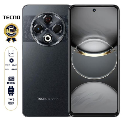 Image de Tecno Spark 30 - 256 Go - 8 Go + 8 Go RAM extensible - 6,78" - 64 MP/13 MP - Dual Nano Sim - 5000 mAh - Avec empreinte digitale - 12 mois de garantie
