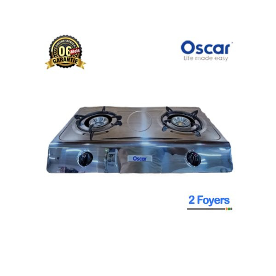 Image sur Plaque à gaz Inox Oscar – OSC-202 – Automatique – 2 Foyers - Garantie 3 mois