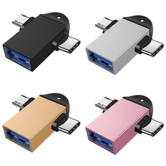 Image sur Adaptateur usb 3.0 OTG 2 en 1 - type c et micro usb vers usb 3.0