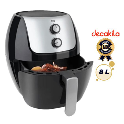 Image de Friteuse sans Huile – Decakila – KEEC040B – 8 L, 1 800 W, Température 80‑200 °C, Minuterie 60 min – Garantie 3 Mois
