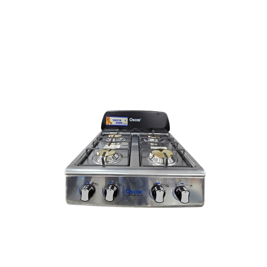 Image sur Plaque à Gaz Oscar OSC‑500TS – 4 Foyers Inox, Allumage Auto, 20″, 2,5 kg – Garantie 6 Mois