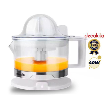 Image de Presse‑Agrumes Électrique – Decakila – KEJC006W – 0,5 L, 40 W, Double Cônes, Rotation Bi‑directionnelle – Garantie 3 Mois