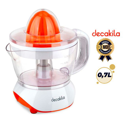 Image de Presse‑Agrumes Électrique Decakila – KEJC007W – 0,7 L, 25 W, Double Cônes, Rotation Bi‑directionnelle – Garantie 3 Mois