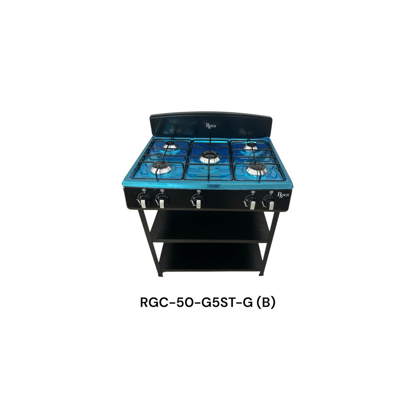 Image de Cuisinière à gaz Roch RGC‑50G5ST (B) – 5 foyers 50×50 cm – Noir – Garantie 6 mois