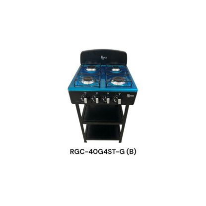Image de Cuisinière à gaz Roch RGC‑40G4ST (B) – 4 foyers 40×40 cm – Noir – Garantie 6 mois