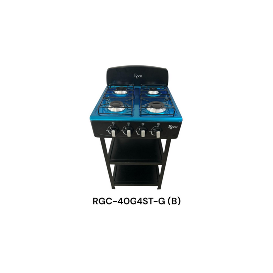 Image sur Cuisinière à gaz Roch RGC‑40G4ST (B) – 4 foyers 40×40 cm – Noir – Garantie 6 mois