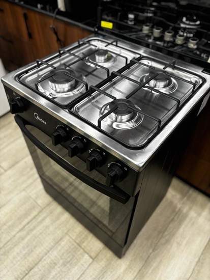 Image sur CUISINIERE A GAZ MIDEA MD-608 NOIR - 4 FEUX - FOUR INTEGRE - GARANTIE 6 MOIS