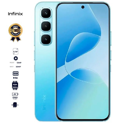Agrandir l'image de Infinix HOT 60 PRO – 8Go RAM – 256Go ROM - AMOLED 6.78" 144Hz – Helio G200 – 50MP/13MP – 5160mAh – Android 15 – Garantie 12 mois Image de Infinix HOT 60 PRO – 8Go RAM – 256Go ROM - AMOLED 6.78" 144Hz – Helio G200 – 50MP/13MP – 5160mAh – Android 15 – Garantie 12 mois