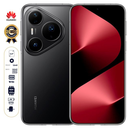 Image de Huawei Pura 80 Pro – 512 Go – 16 Go RAM – 6,8" – Dual Nano SIM – 50MP+48MP+40MP/13MP – 5170 mAh – Garantie 12 mois
