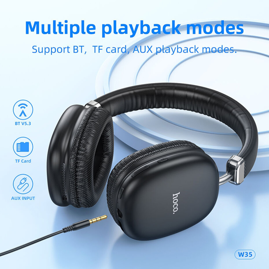 Image sur casque bluetooth Hoco W35 40 heures d'autonomie