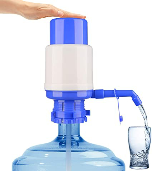 Image sur Pompe à Eau Manuelle Pour Bonbonne d'Eau - Blanc Et Bleu - 20L