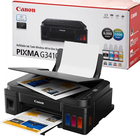 Image sur Imprimante Canon PIXMA G3410 Multifonction à reservoir rechargeable, Scan, Copie, Impression, Wifi, Cloud