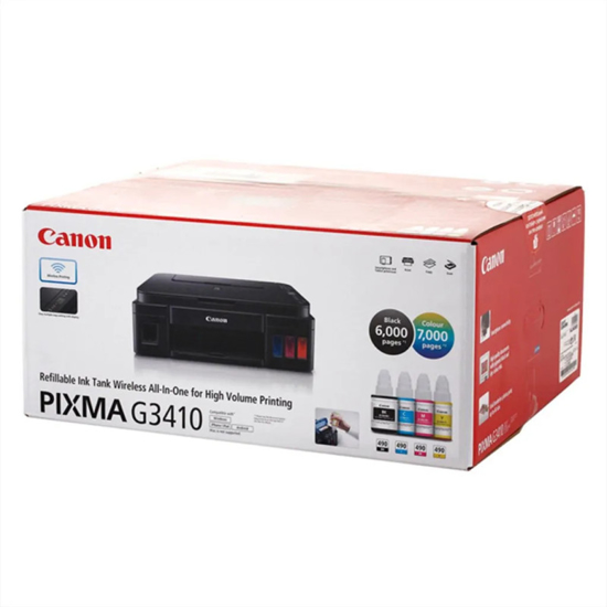 Image sur Imprimante Canon PIXMA G3410 Multifonction à reservoir rechargeable, Scan, Copie, Impression, Wifi, Cloud