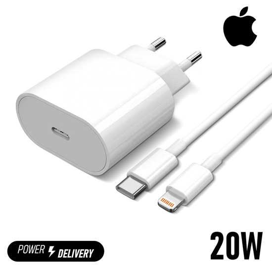 Image sur Double fast Chargeur COMPLET 20W Ultra Rapide CABLE TYPE C POUR IPHONE 11 A 13 PRO MAX