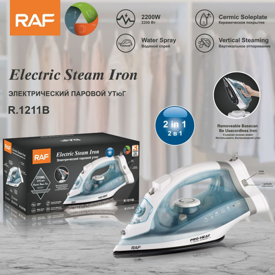 Image sur Fer à vapeur RAF R.1211B – 2 200 W – semelle céramique – version 2 en 1 – Garantie 3 mois