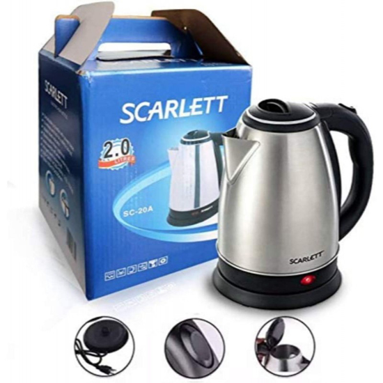 Image sur Bouilloire électrique SCARLETT SC-20 (2 L - 2000 W - Inox - Garantie 3 mois) + Rallonge multiprise (4 prises – 1,8–3 m - modèle non contractuel) + Clé USB (modèle et capacité non contractuels)