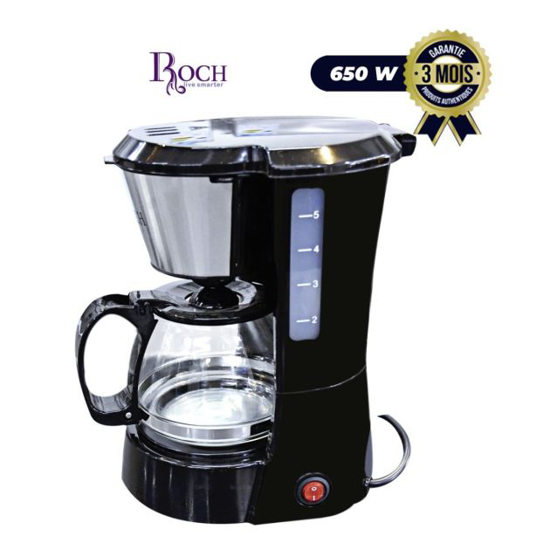 Image sur Cafetière ROCH RCM-101 – 650 W – 0,75 L – filtre gravitationnel – Garantie 3 mois