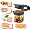 Image sur 5 en 1 coupe-légumes multifonctions manuel VegetableQuick Dicer hachoir à fruits trancheuse à Base antidérapante et hachoir
