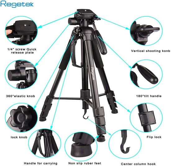 Image sur Triepied professionnel tres robuste pour cameras et telephone