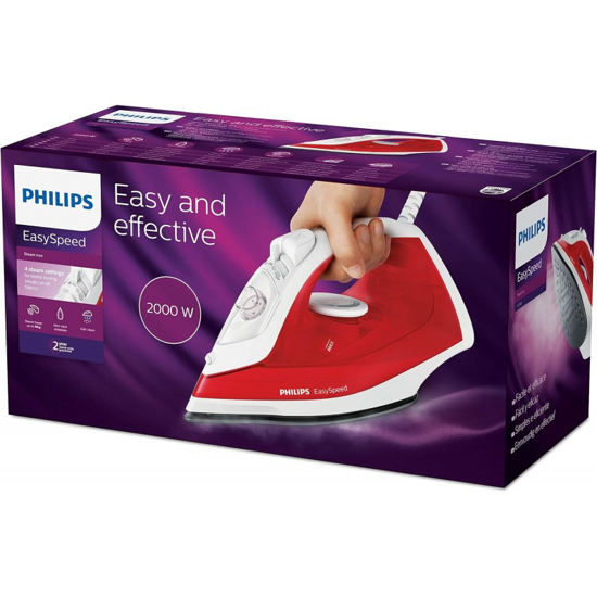 Image sur Fer à repasser vapeur Philips GC1742/40 – 2000 W – vapeur continue 25 g/min + coup de vapeur 90 g – semelle non-stick + Triple Precision – réservoir 220 ml – Garantie 06 mois