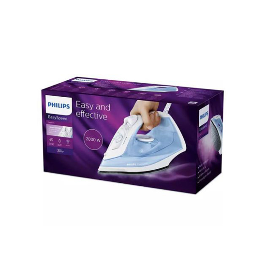 Image sur Fer à repasser vapeur Philips GC1740/20 – 2 000 W – débit vapeur continu 25 g/min + coup de vapeur 90 g – semelle non-stick + fonction Calc-Clean – Garantie 03 mois