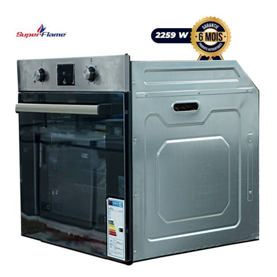 Image sur Four encastrable Super Flame SFKI-NE231ELC – 65 L – inox/black – 2259 W – chaleur tournante + grill – Garantie 6 mois