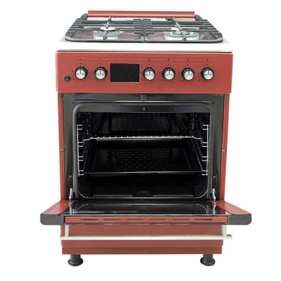 Image sur Cuisinière à gaz SUPER FLAME SFKI-6402GBZ – 4 feux – format 60×60 cm – allumage automatique + four à gaz 150-250 °C – BORDEAUX / GRIS / MAT - Garantie 6 mois