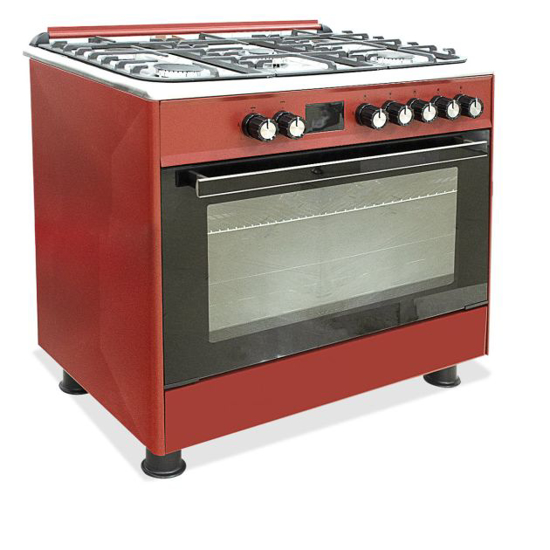 Image sur Cuisinière à gaz SUPER FLAME SFKI-9502GBZX – 5 foyers – format 60×90 cm – allumage automatique + grand four – MAT / GRIS / BORDEAUX - Garantie 6 mois