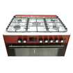 Image sur Cuisinière à gaz SUPER FLAME SFKI-9502GBZX – 5 foyers – format 60×90 cm – allumage automatique + grand four – MAT / GRIS / BORDEAUX - Garantie 6 mois