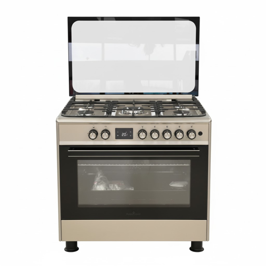Image sur Cuisinière à gaz SUPER FLAME SFKI-9502GBZX – 5 foyers – format 60×90 cm – allumage automatique + grand four – MAT / GRIS / BORDEAUX - Garantie 6 mois