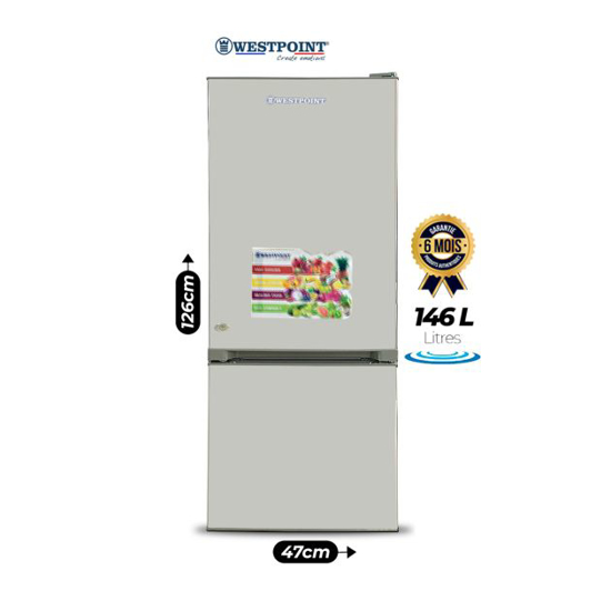 Image sur Réfrigérateur combiné Westpoint WCNN-1723 – 146 L – classe A+ – gaz R600a – Garantie 6 mois