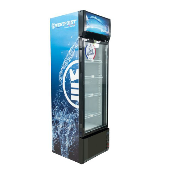 Image sur Réfrigérateur vitrine Westpoint WPFL-2423 – 220 L – porte vitrée simple – éclairage LED + gaz R600a – Garantie 6 mois