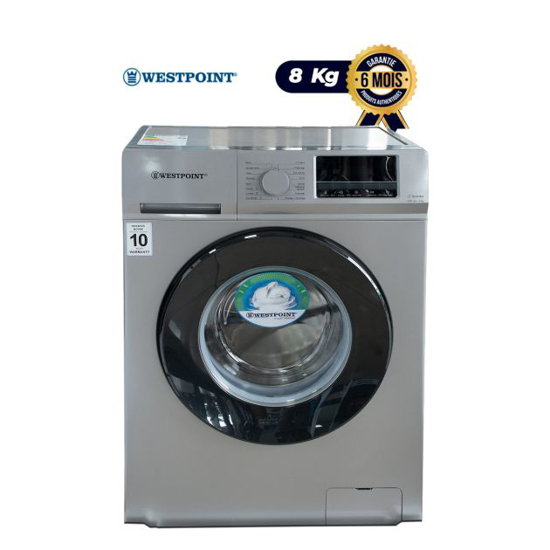 Image sur Machine à laver automatique Westpoint WMT-814B23 – 8 kg – moteur Inverter – vitesse essorage 1 200 tr/min – Classe B – Garantie 06 mois