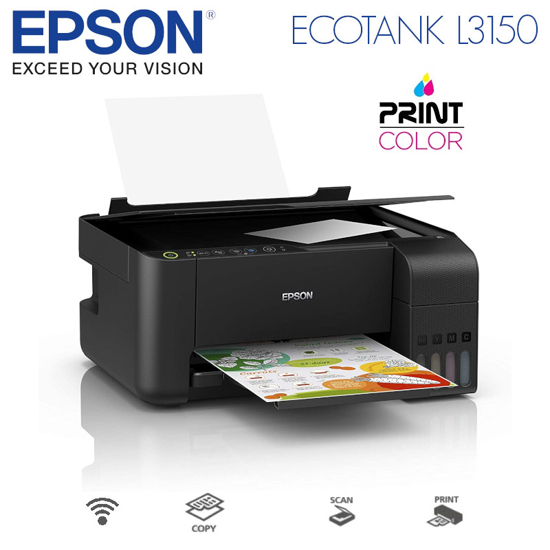 Image sur Imprimante Epson Multifonction L3150 Wifi Avec Systeme D’Encre Continue