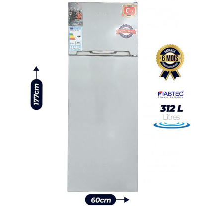 Agrandir l'image de Réfrigérateur double-portes FIABTEC FTTL-346312 – 312 L – Inox – Classe A+ – Gaz R600a – Garantie 6 mois Image de Réfrigérateur double-portes FIABTEC FTTL-346312 – 312 L – Inox – Classe A+ – Gaz R600a – Garantie 6 mois