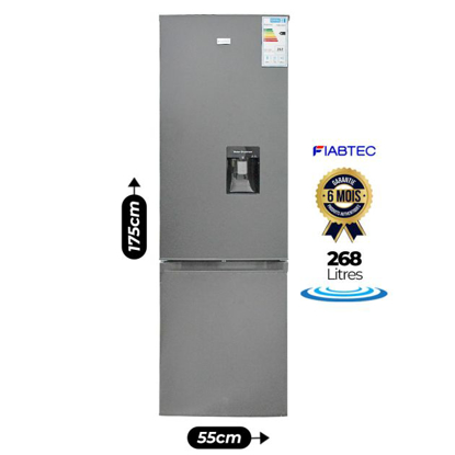 Agrandir l'image de Réfrigérateur combiné FIABTEC FTBMS-458 DDF – 268 L – distributeur d’eau – Classe A+ – gaz R600a – Garantie 6 mois Image de Réfrigérateur combiné FIABTEC FTBMS-458 DDF – 268 L – distributeur d’eau – Classe A+ – gaz R600a – Garantie 6 mois