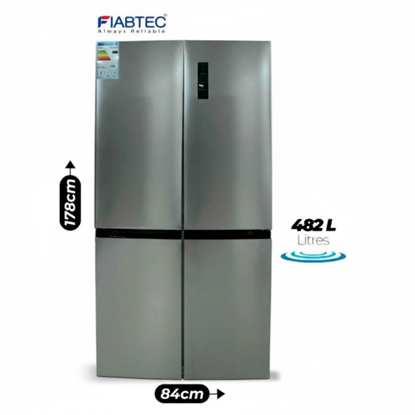 Agrandir l'image de Réfrigérateur porte française double-battant FIABTEC FTKG-CD-492W – 482 L – No Frost – Acier inoxydable – Garantie 06 mois Image de Réfrigérateur porte française double-battant FIABTEC FTKG-CD-492W – 482 L – No Frost – Acier inoxydable – Garantie 06 mois