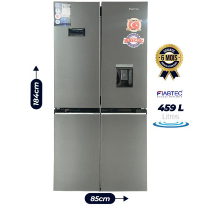 Image de Réfrigérateur américain FIABTEC FTTL-620459 – 459 L – No Frost + Distributeur d’eau – Acier inoxydable titane – Garantie 06 mois