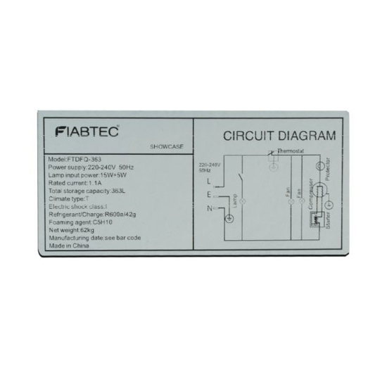 Image sur Réfrigérateur vitré à boissons FIABTEC FTDFQ-363 L – 363 L – Une porte vitrée – Econome en énergie – Garantie 6 mois