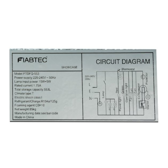 Image sur Réfrigérateur vitré à boissons FIABTEC FTDFQ-553L – 553 L – Porte vitrée – Économie d’énergie – Garantie 6 mois
