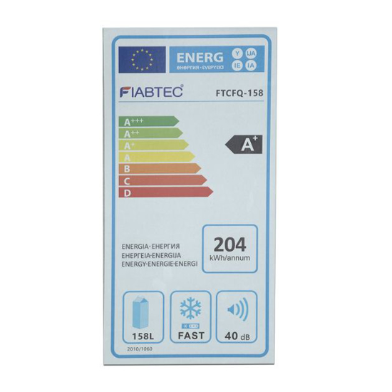 Image sur Congélateur coffre FIABTEC FTCFQ-158 – 158 L – Classe A+ – Gaz R600a – Garantie 6 mois
