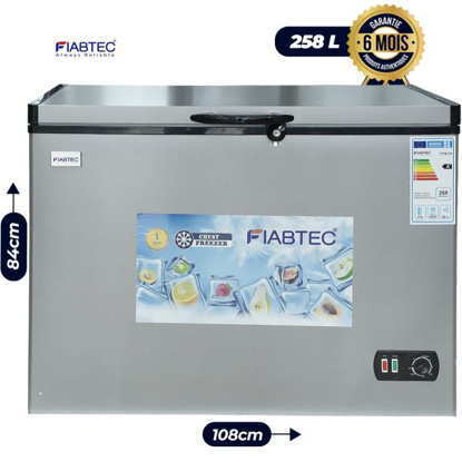 Agrandir l'image de Congélateur coffre FIABTEC FTCFQ-258 – 258 L – Classe Éco A+ – Gaz R600a – Garantie 6 mois Image de Congélateur coffre FIABTEC FTCFQ-258 – 258 L – Classe Éco A+ – Gaz R600a – Garantie 6 mois