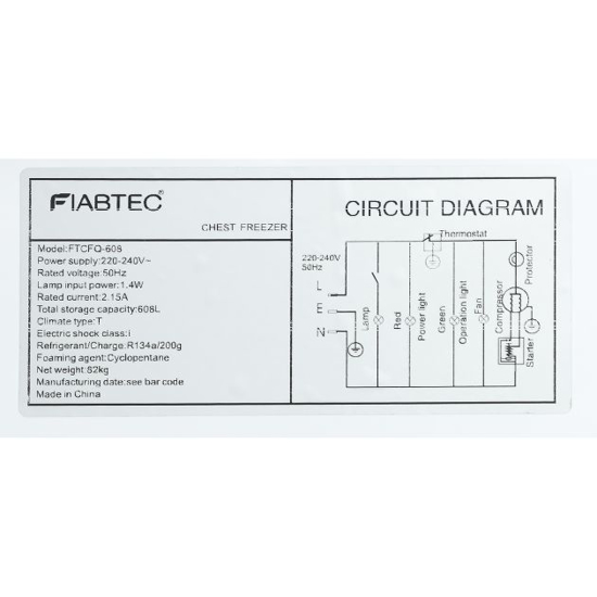 Image sur Congélateur coffre FIABTEC FTCFQ-608 – 608 L – vitres coulissantes – Classe Éco A+ – Garantie 6 mois