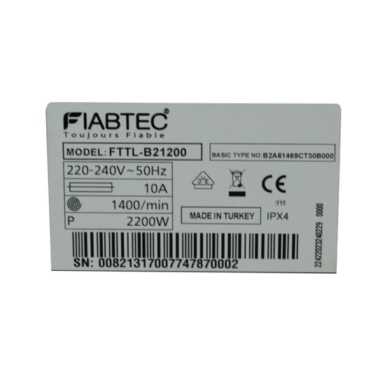 Image sur Machine à laver automatique FIABTEC FTTL-B21200 – 12 kg – 1400 tr/min essorage – Classe énergétique A+++ – Garantie 6 mois