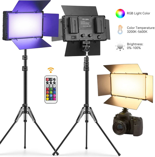 Image sur Kit d'éclairage annulaire LED professionnel U800 avec trépied de 2,1 m