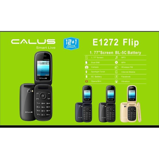 Image sur Telephone Pliable CALUS E1272 Flip - Écran 1,77", Double SIM, Noire