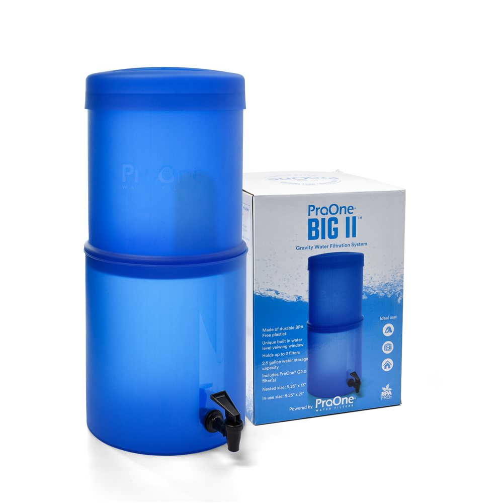 Système de filtre à eau par gravité en plastique sans BPA avec options de filtre